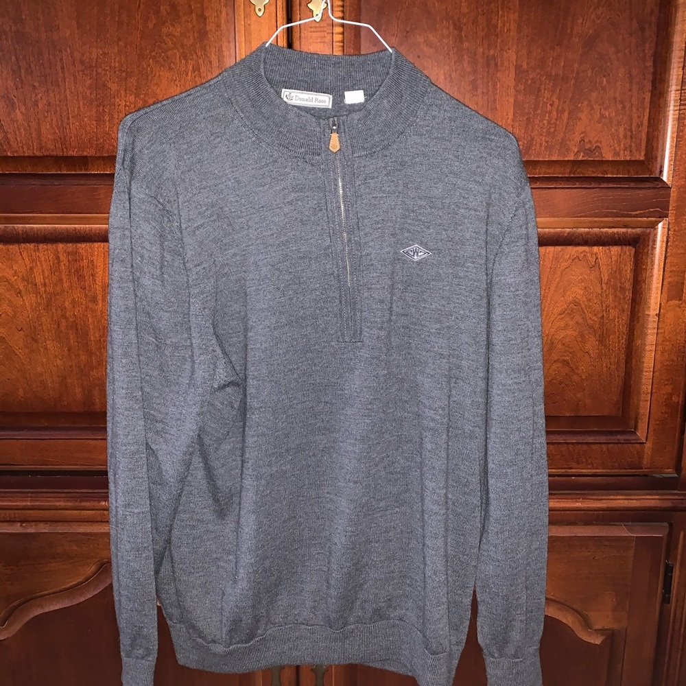 Grey Donald Ross Quarterzip Sweater
